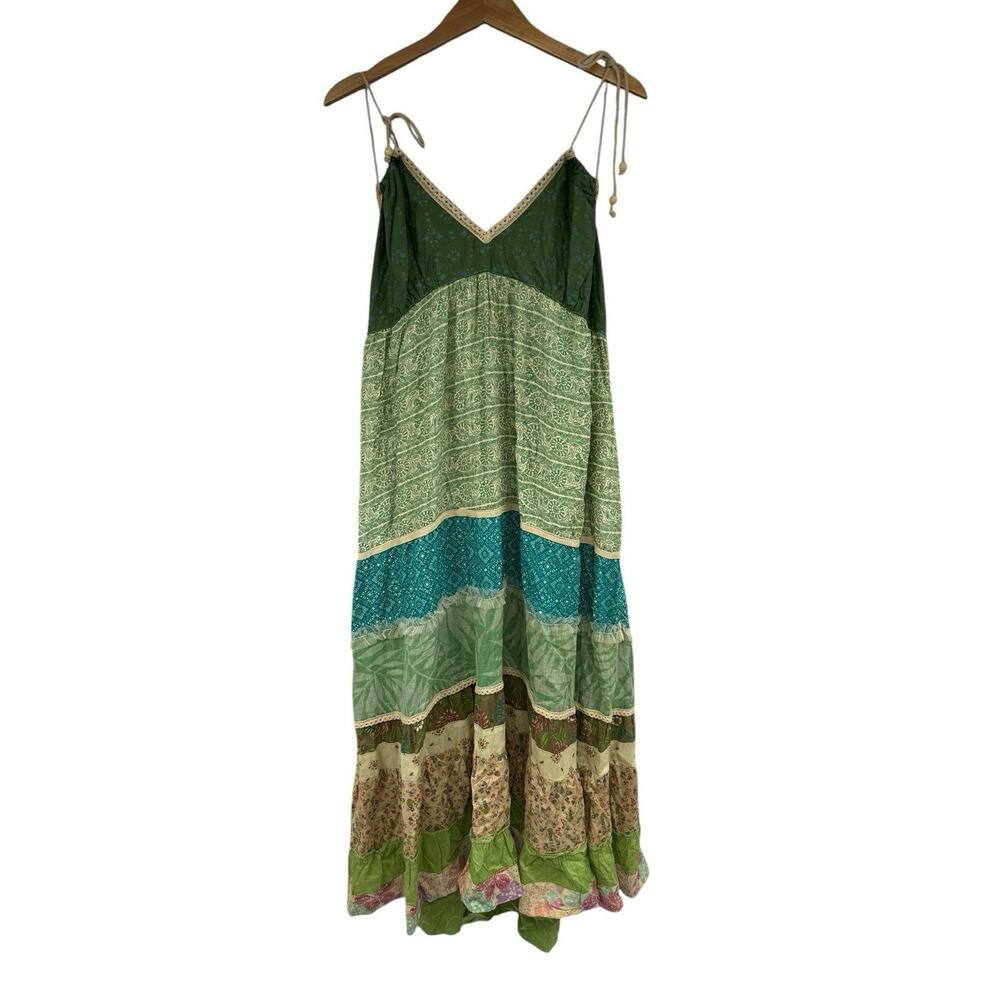Jaded Gypsy Boho Eclectic Hippie Patchwork Peasant Beach Maxi Dress Size L/XL‎